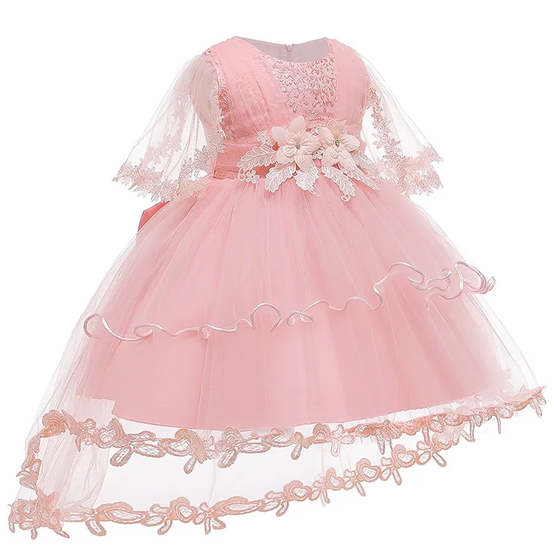 Vestido/ г. Летнее платье для маленьких девочек платья на день рождения для девочек от 0 до 3 лет праздничное платье принцессы с цветочным рисунком Одежда для девочек