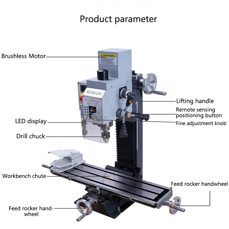 Бытовой многофункциональный сверлильный и фрезерный станок 750 Вт мини V25