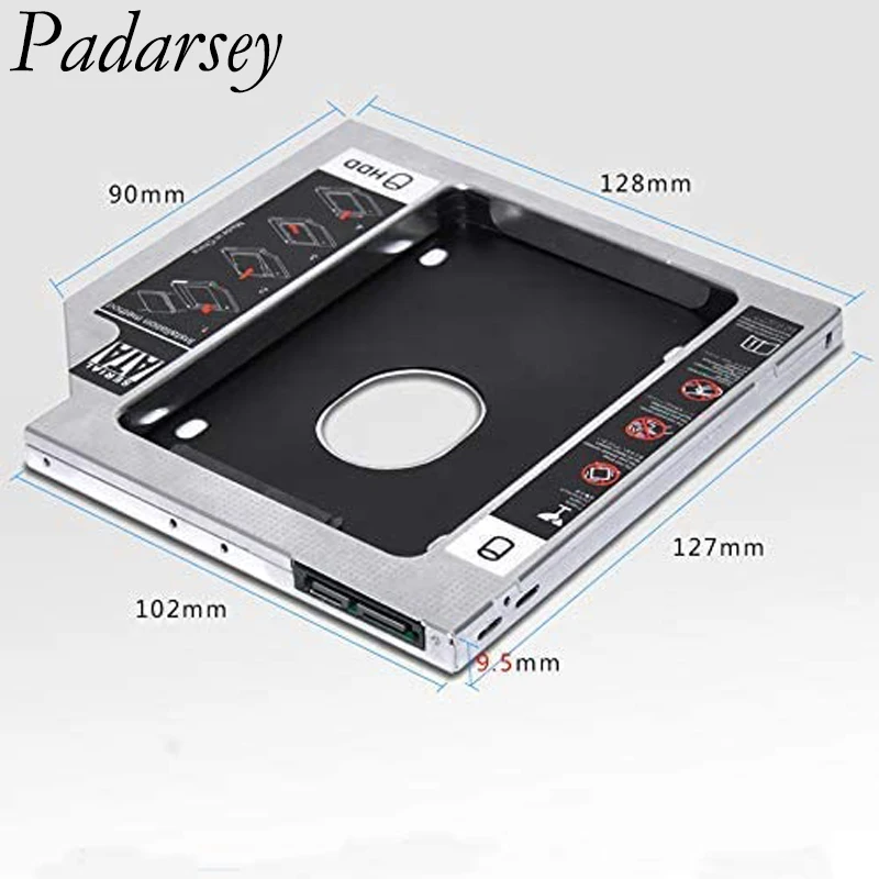 Padarsey 9 5 мм SATA 2-й SSD HDD жесткий диск адаптер лоток для ноутбука DELL HP Lenovo ThinkPad ACER Gateway