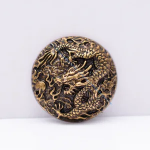 6x 35mm BIG Heavy Sturdy Antique Brass Chinese Dragon Concho Buttons For DIY Leathercraft Handmade Wallet Belt Accessories