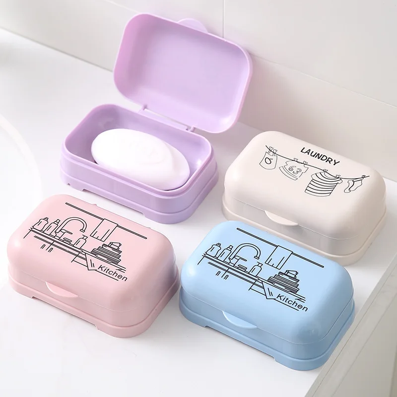 

Bathroom Soap Box Container Shelf Creative Drain Seamless Paste Wall Hanging Products Household Merchandises Home Garden