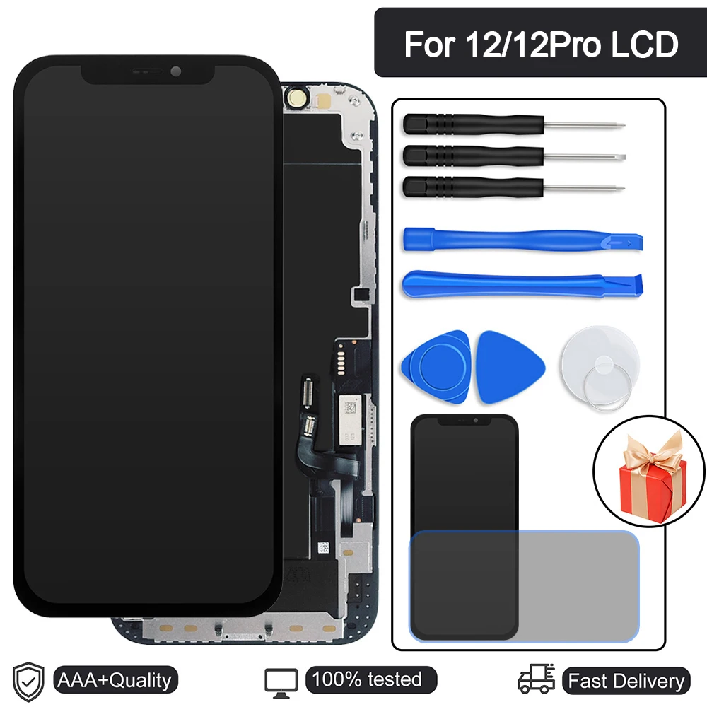 Pantalla LCD AAA incinc+ incell para iPhone 12, 12 Pro, montaje de repuesto de 5,8 pulgadas, digitalizador t&aacute;ctil-0