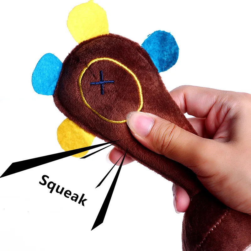 Cute Cartoon Animal Toy Plush Dog Cat Pet Chew Squeeze Squeak Sound Toys Funny Fleece Durability Molar Fit For All Pets | Дом и сад