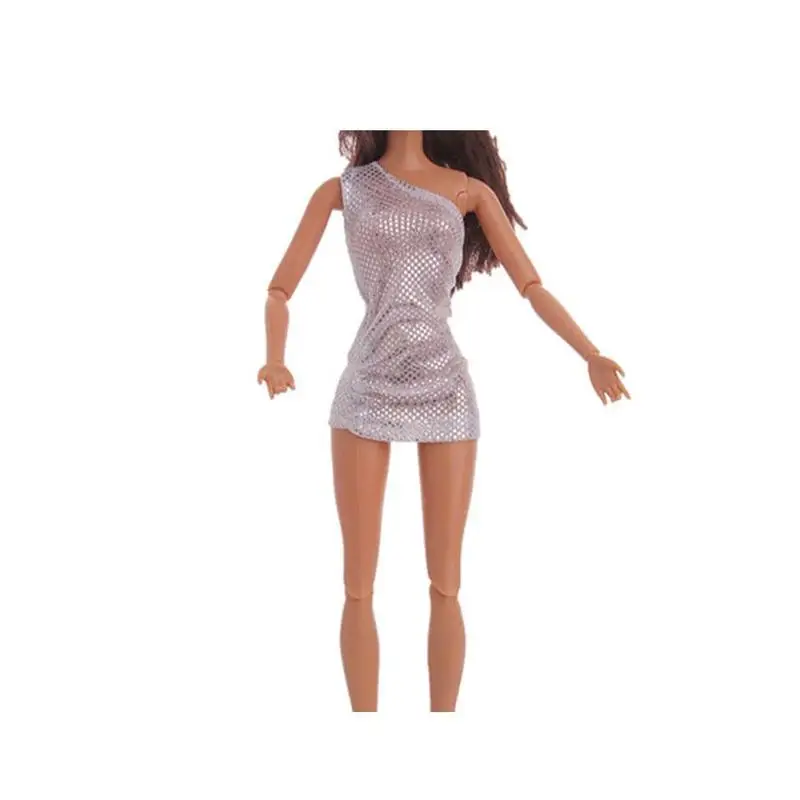 

30cm Doll Slanted Shoulder Sequin Skirt Doll Decoration Clothe B3T8