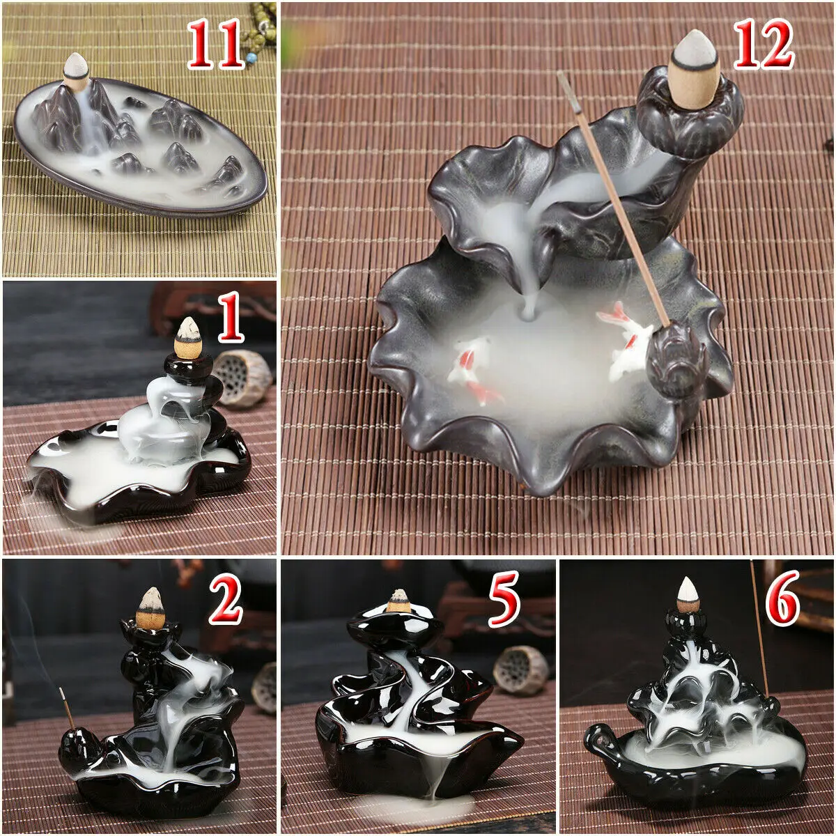 

Ceramic Backflow Incense Burner Porcelain Buddhist Holder Downward Smoke Censer Home Decoration Use In Home Teahouse Zen