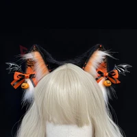 new halloween pumpkin decor cat ears hair hoop headwear earrings for kc cosplay party game costume accessories