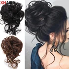 Шиньон xnaida синтетический, шиньон для волос, эластичные шиньоны, искусственные волосы черного, коричневого цветов