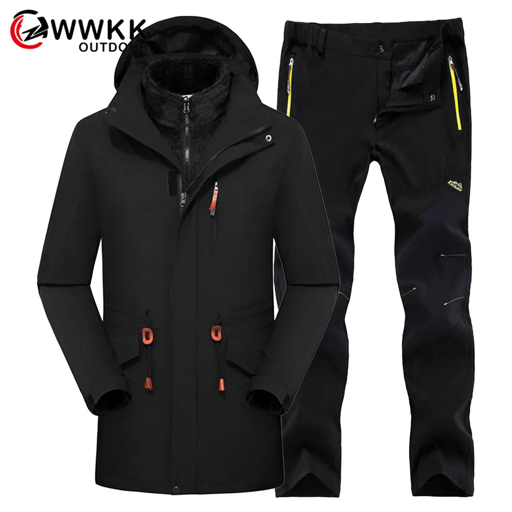 Зимние треккинговые лыжные куртки мужские теплые походные уличная спортивная