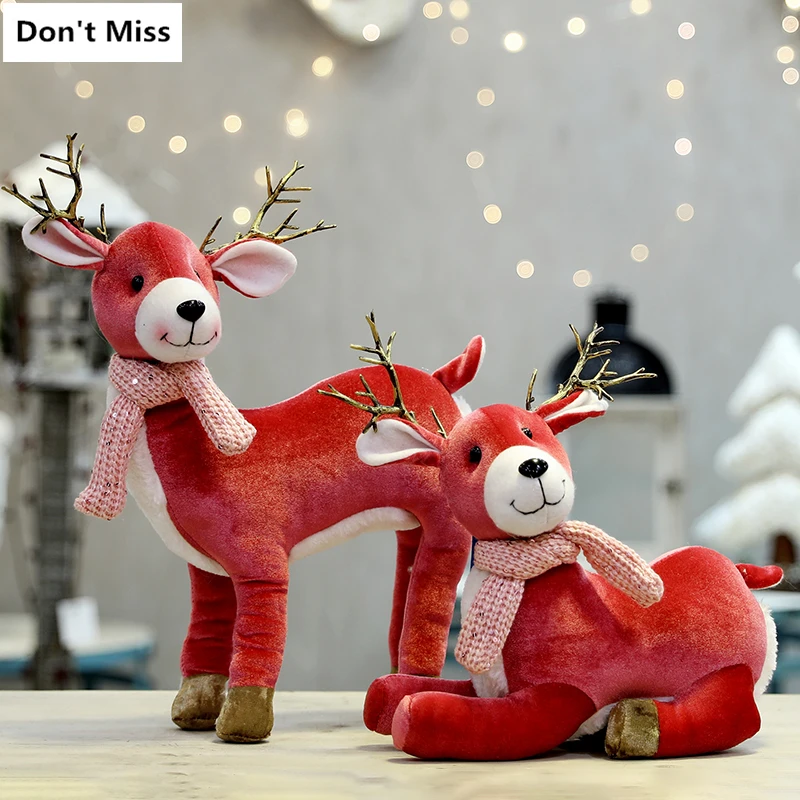 Большой navidad лося куклы Рождественские украшения Navidad фигурка медведь