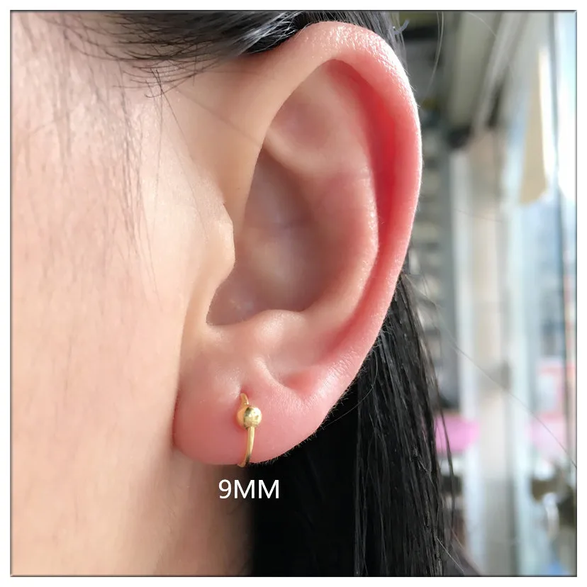 Новые серьги из настоящего серебра 925 пробы, модные серьги с 24K золотом, маленькие круглые серьги-кольца для женщин