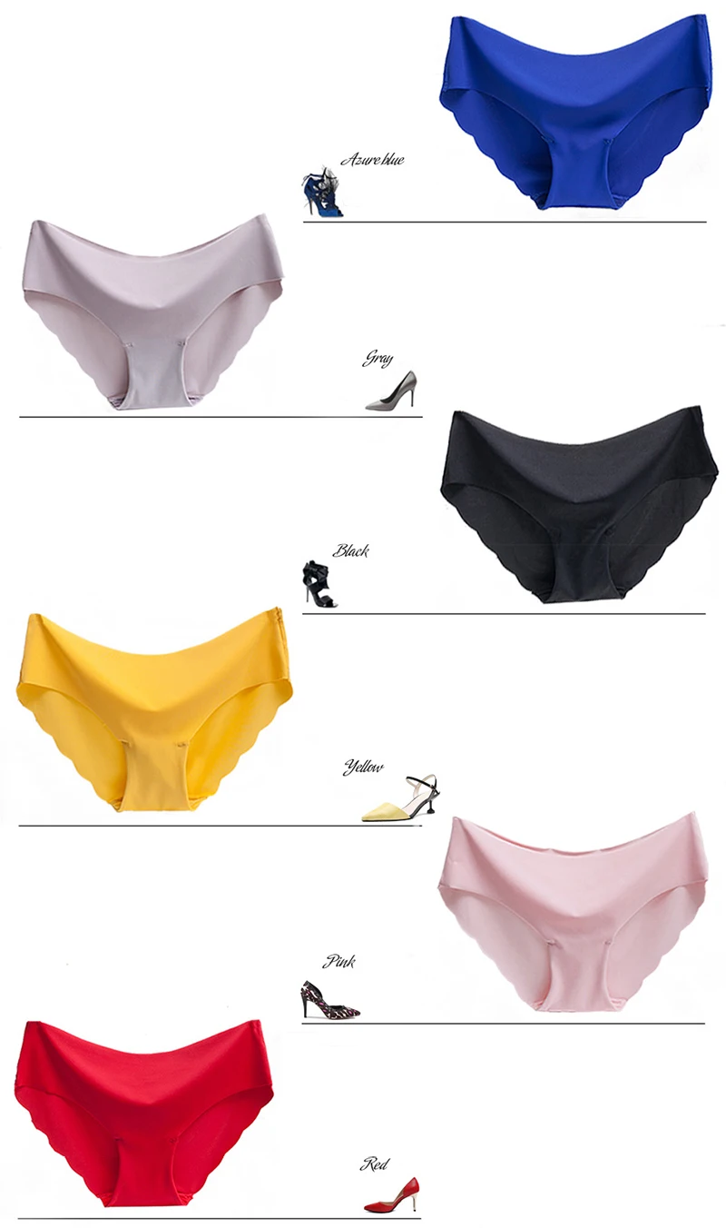 Бесшовные Ice Silk трусы для Для женщин сексуальные трусы с низкой посадкой ультра-тонкий стринги нижнее белье, женские трусы, интимное 3 шт./компл.# F