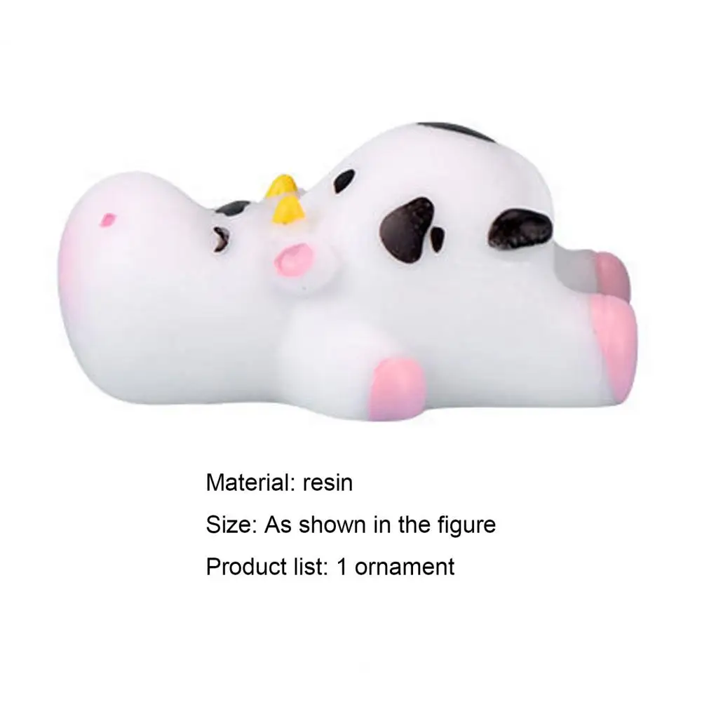 

50%HOTCow Figurine Eco-friendly Eye-catching Resin Miniature Cow Craft Statue for Home