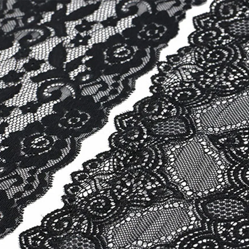 15-18 см Роскошная вышивка белый черный корейский кружевной ткани Отделка ленты DIY