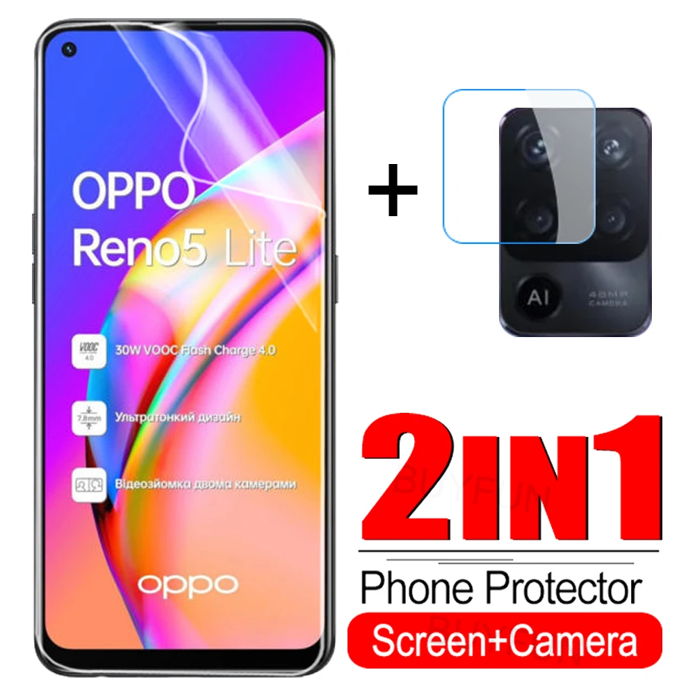 

Гидрогелевая пленка 2 в 1 для Oppo Reno 5 Lite, Защитная пленка для объектива камеры Reno 5 Lite 5 lite Reno CPH2205 6,43 дюйма, защитная пленка