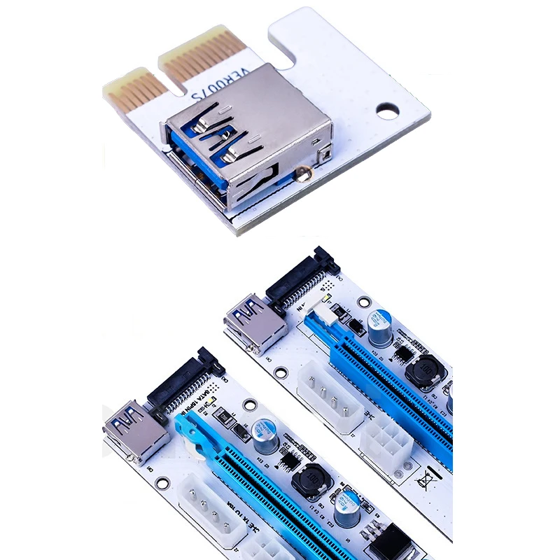 Райзер-карта PCI-E 008 PCIE PCI Express 1X до 16X расширитель-адаптер 4-контактный 6-контактный