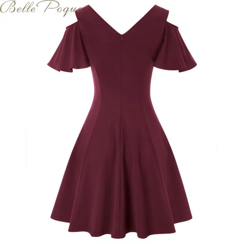 Belle poque Ретро стиль платье для вечеринки женское элегантное одноцветное мини