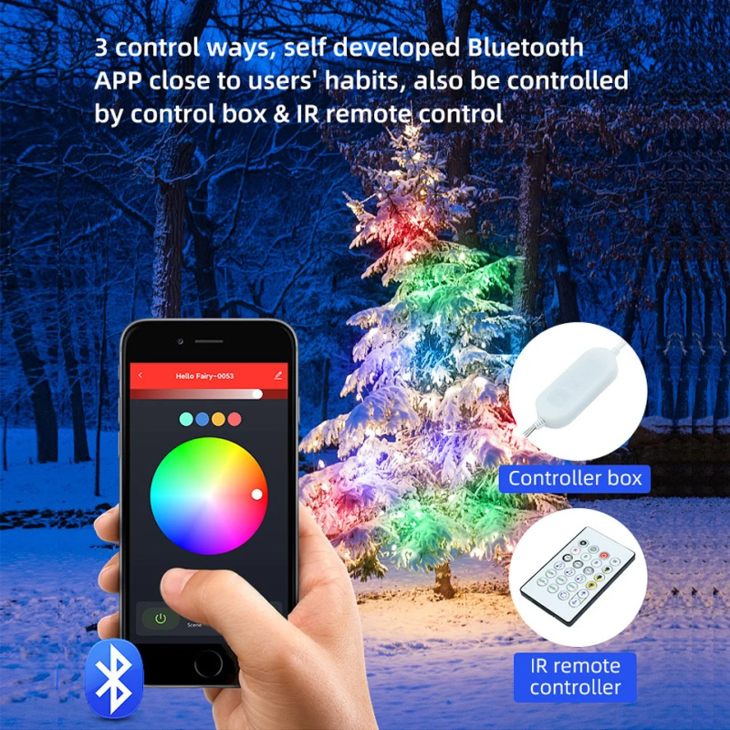 Светодиодные смарт-лампы RGB с управлением через приложение рождественские