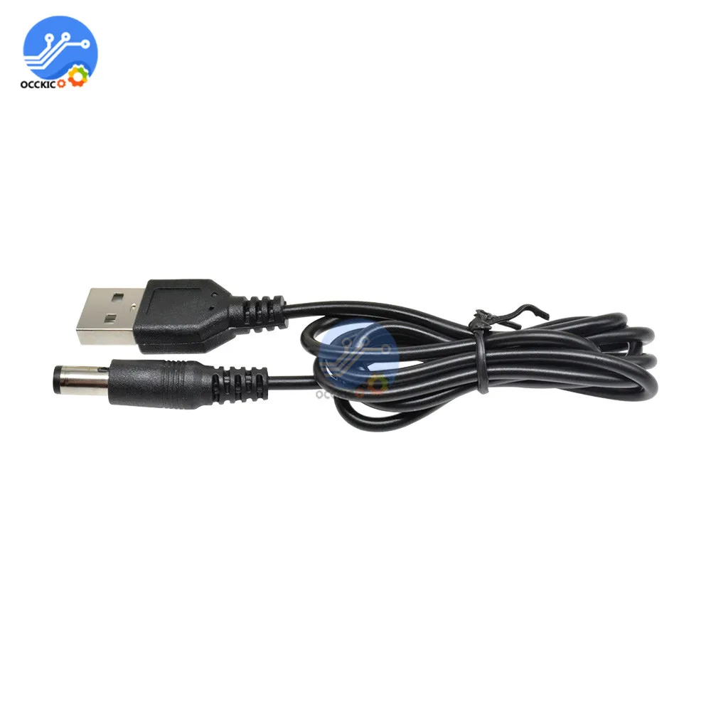 USB 2,0 к DC 5,5 мм X 2,1 мм 5,5X2,1 1,5 м USB к кабель линии электропередач MCU разъем питания