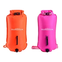 new 28l swimming buoy inflatable pvc swimming life buoy safety signal float air dry tow bag for swimming water sport safety bag