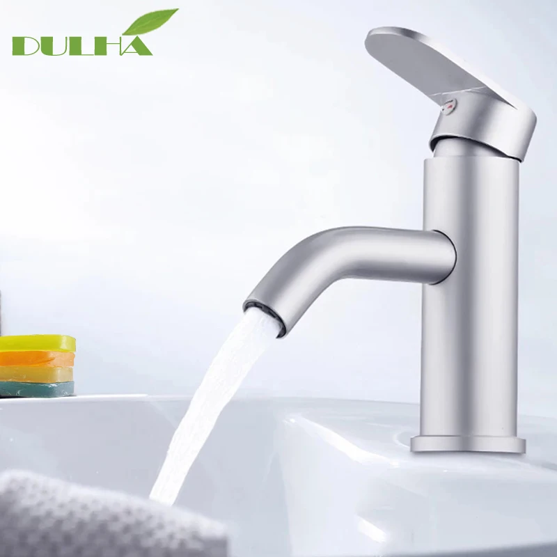 Смеситель для раковины в ванную комнату Белый алюминиевый кран холодной и