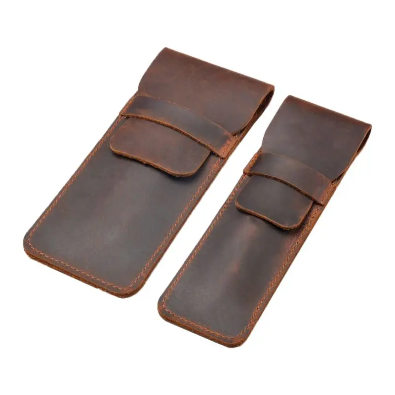 

Leather Pen Holder Brown Fountain Pen Pouch Pencil Holder Handmade Ballpoint Pen Protective Sleeve Cover For Office College