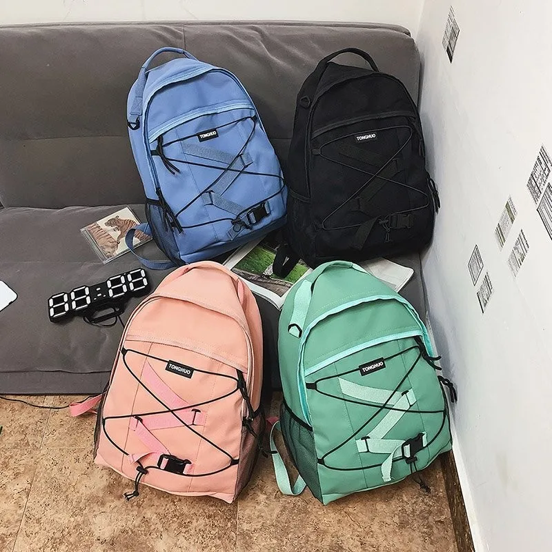 

Повседневный школьный ранец в стиле Харадзюку унисекс, вместительный простой модный рюкзак для пар, женские рюкзаки с трендовым дизайном