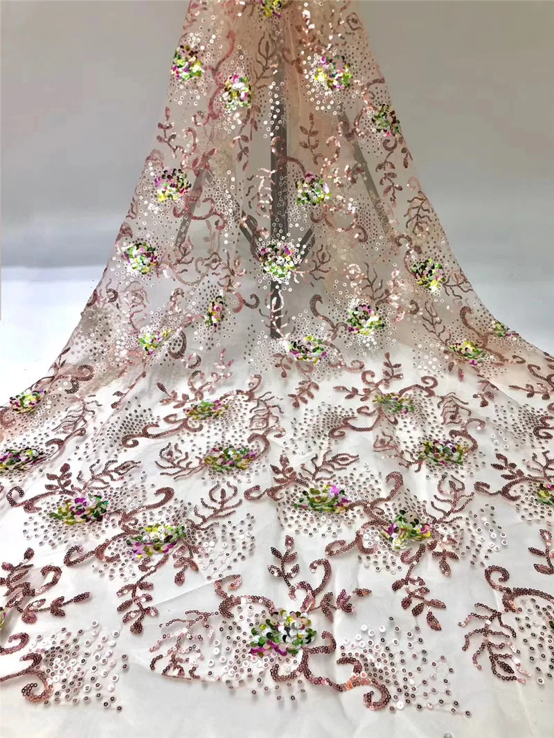 

Африканская сетчатая кружевная ткань, 5 ярдов, новинка 2020, модное женское французское кружево для свадьбы DPJU173