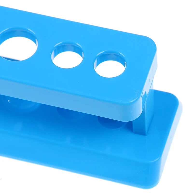 Пластиковая Синяя стойка для пробирок подставка с 6 отверстиями лабораторных