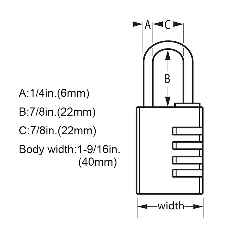 Замок Master Lock 643D комбинированный навесной замок с защитой от кражи 4-значный