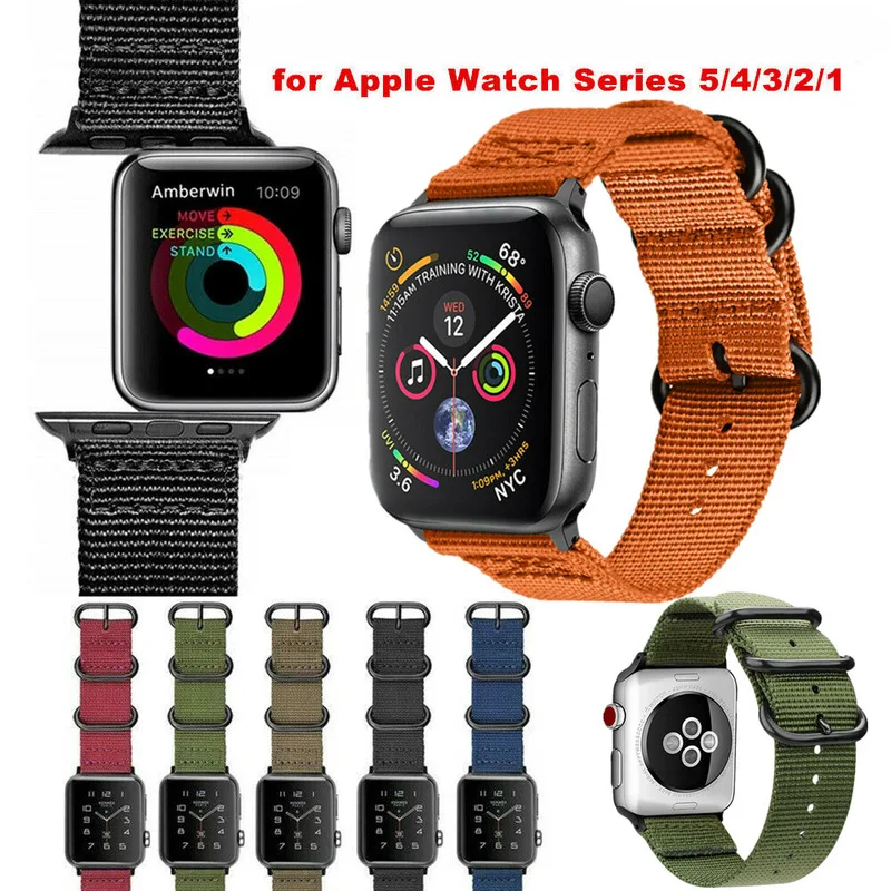 

Ткань нейлоновый ремешок для наручных часов Apple Watch 44 мм 40 мм, 42 мм, 38 мм, спортивный ремешок петли для наручных часов Iwatch серии 5 4 3 2 1 браслет а...