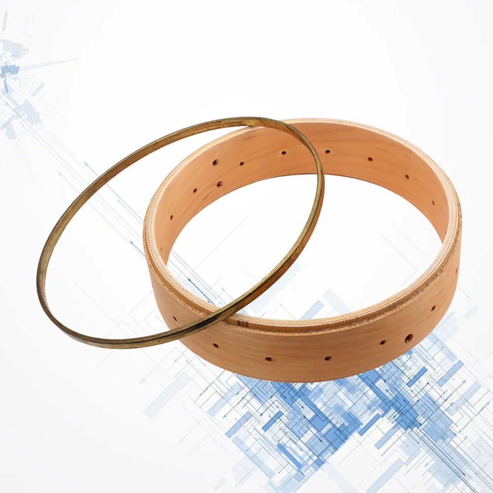 

1 Set Wooden Banjo Rim and Brass Banjo Oblate Tension Hoop Banjo Parts Accessories Luthier Maker HA302
