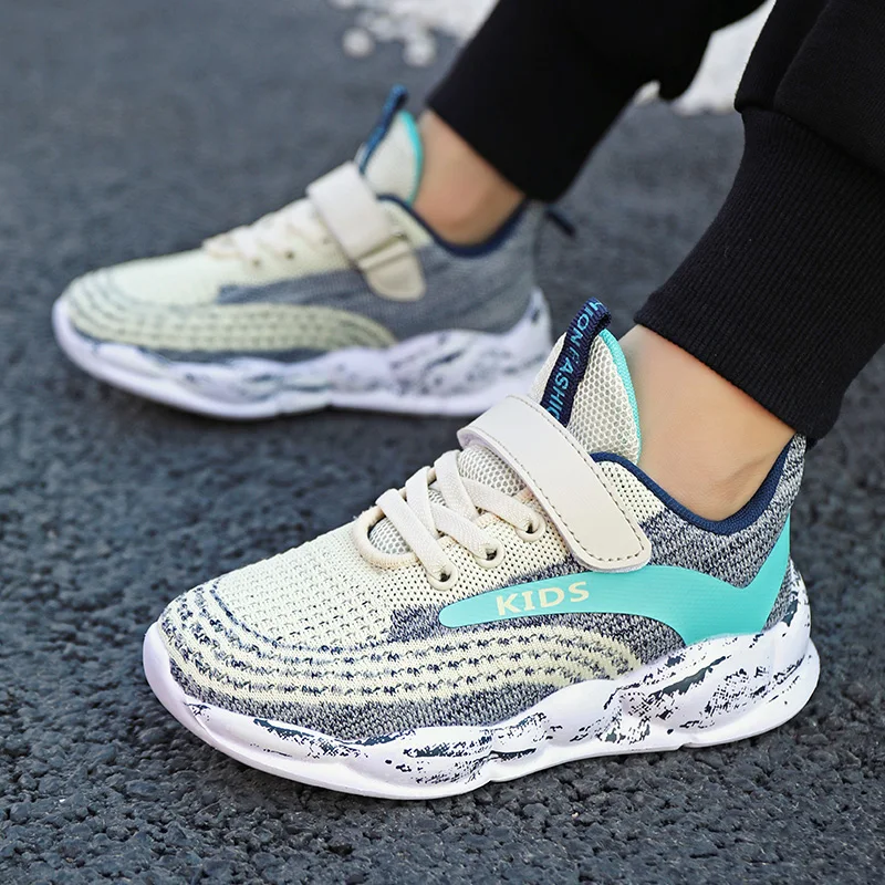 

Summer Kids Boys Shoes For Sneakers Hook & Loop Teenage Trainers Fashion Boy Running Shoes Brand Mesh Children Boy Sport Shoes