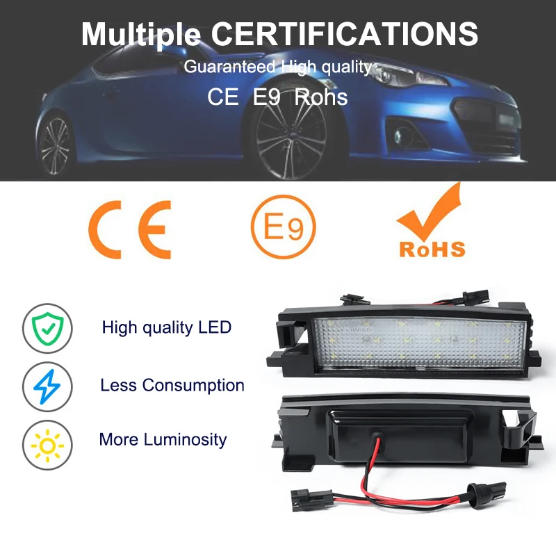 2 шт. без ошибок светодиодный светильник для номерного знака автомобиля лампы Toyota