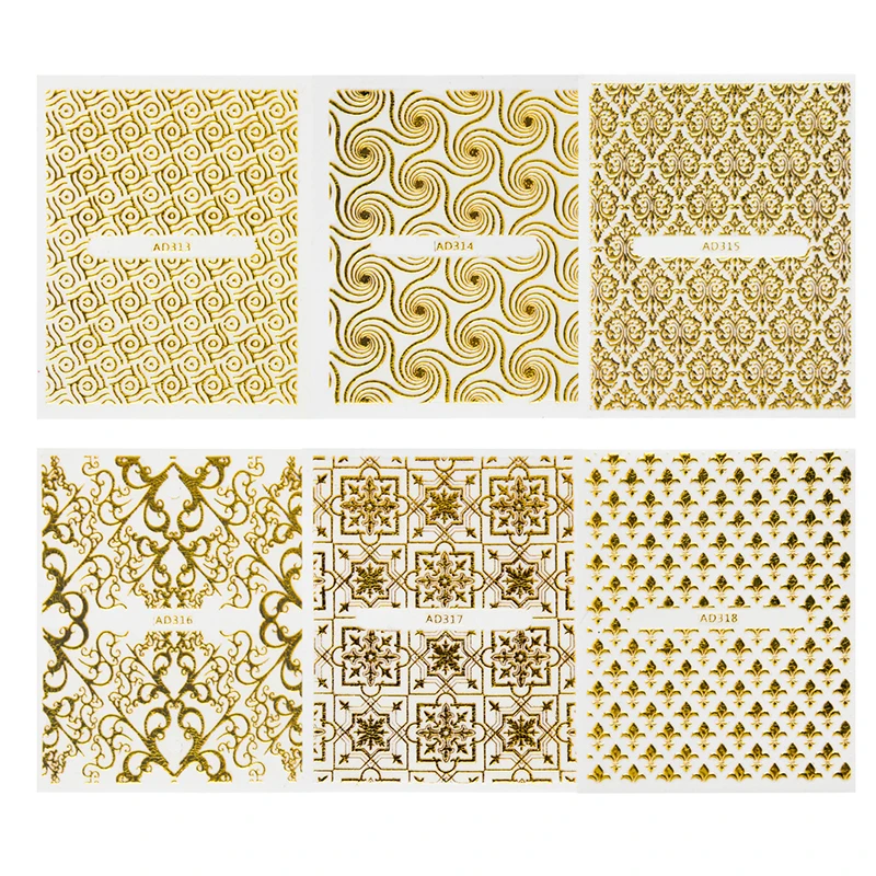 20 шт. Водные Наклейки для ногтей Золотая Лоза Алмазное ожерелье наклейки дизайна