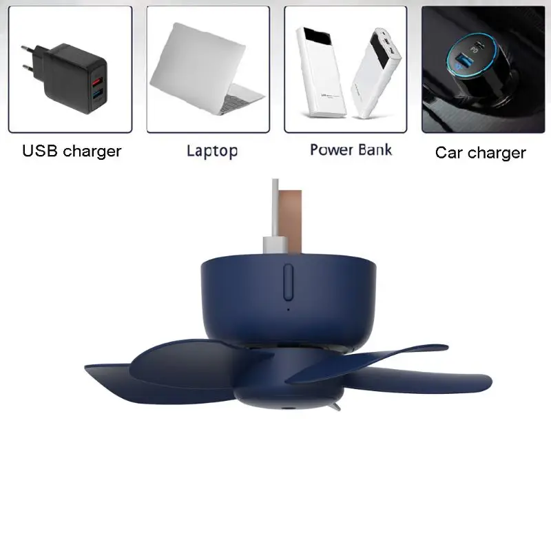 

5V Remote Control Timing USB Ceiling Fan Air Cooler 4 Speed Fan for Bed Camping
