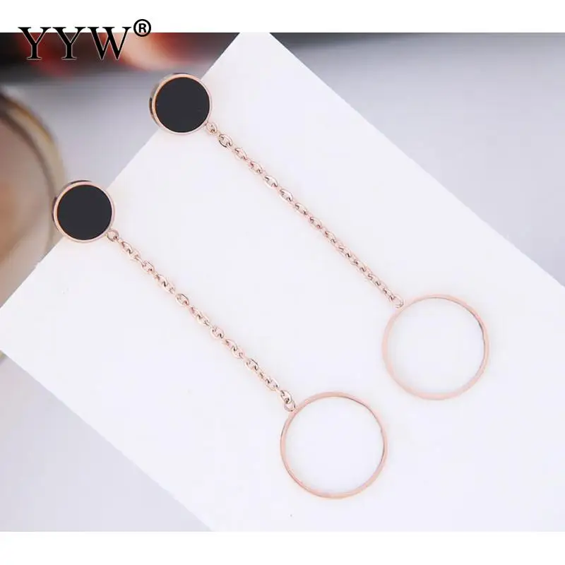 Модные женские серьги-капли из титановой стали Длинная подвеска с пончиком Jhumka