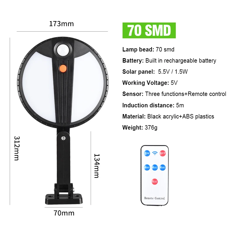 

Solar Sensor Wall Light Waterproof Induction Street Lamp Garden Outdoor Courtyard Sensor Street Light Remote Control Dropshiping