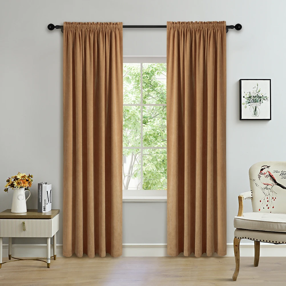 

Modern Velvet Window Curtains for Living Room Solid Colour Room Cortina for Kitchen Window Treatment Bedroom Hall Decor Luxury