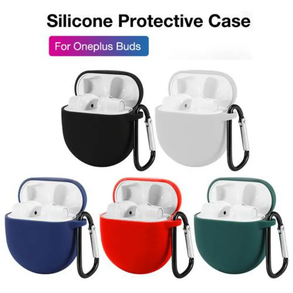 

2020 NEW Silicone Case Protective Headphones Cover For Oneplus Buds Headphone Case Bluetooth Headphone Headset Case With Hook