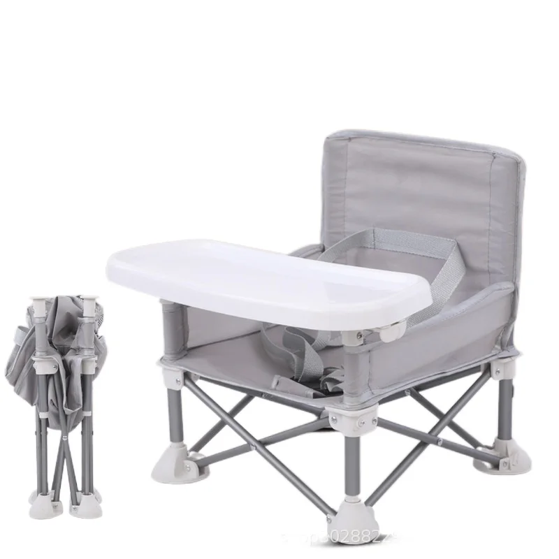 

Multifunctional Folding Children's Dining Chair Baby Dining Seat Aluminum Alloy Belt Dining Plate Removable Dining Chair