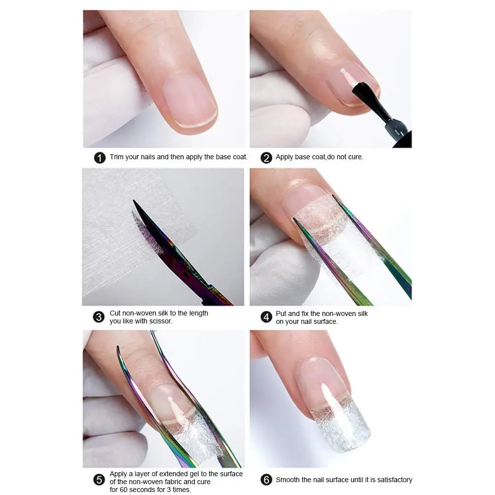 10 шт. гель для наращивания ногтей формы клипсы нетканый из стекловолокна