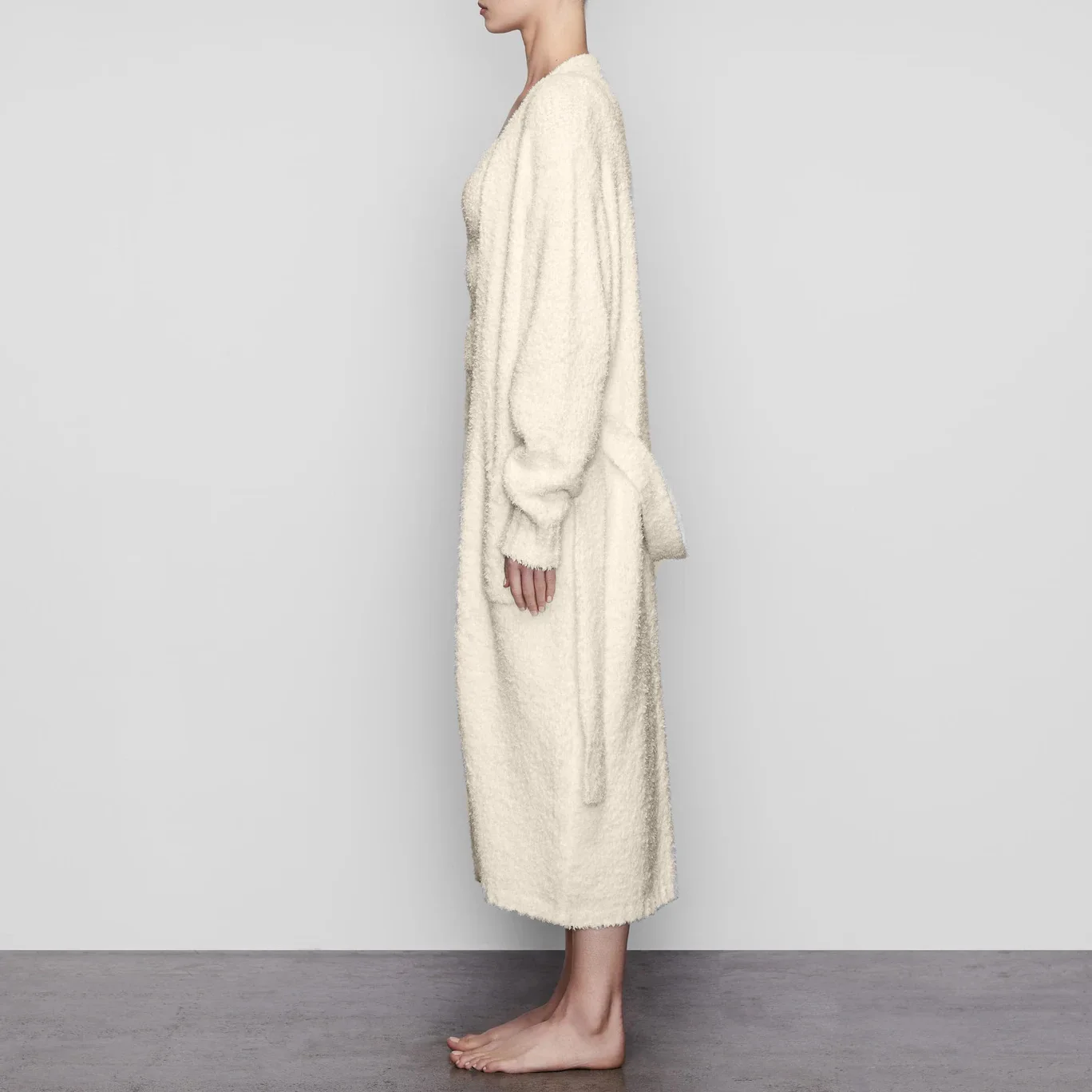 

Zoulv Teddy Short Fleece Long Coat Casual Tie Oneck Long Cardigan Bathrobe Home Service Jacket Casual Elegant Lady Warm Coat