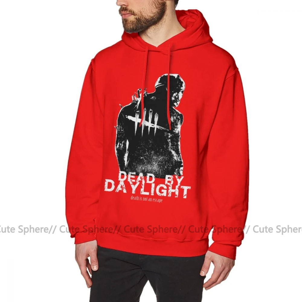Толстовка Dead By Daylight, худи Dead By Daylight, теплый черный пуловер, толстовка с капюшоном для улицы, Длинные мужские хлопковые крутые толстовки оверсайз - Цвет: Red