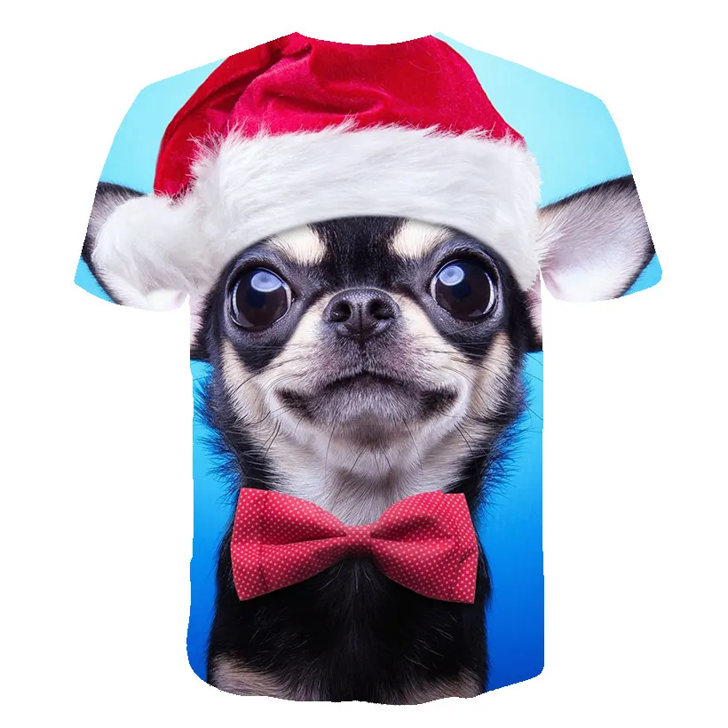 

2021 Summer Baby Boys T shirt Cute Animal Dog Print Kids T-Shirts Funny Harajuku Children Girls Casual Tops O-Neck Clothes 4-14T