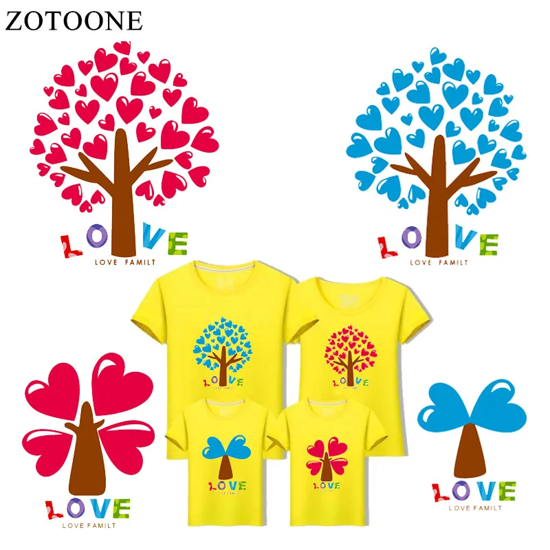 Нашивки ZOTOONE с надписью Love Trees для пар наклейки одежды мальчиков и девочек детские