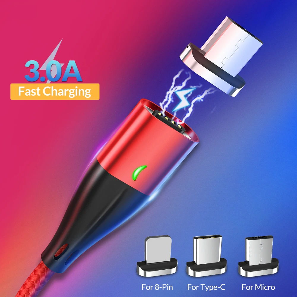 Магнитный плетеный нейлоновый кабель Micro USB для синхронизации данных зарядный