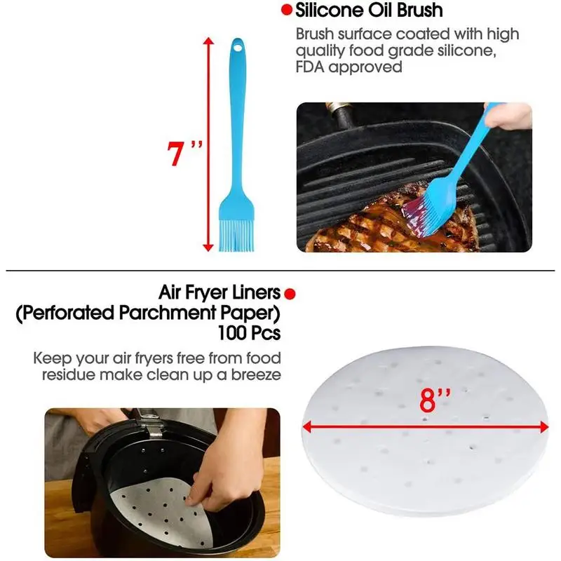 

Air Fryer Accessories 12 Piece Set 7 Inch Suitable For 4.5QT-5.8QT High Quality Fryer 11 sets Fit all Airfryer