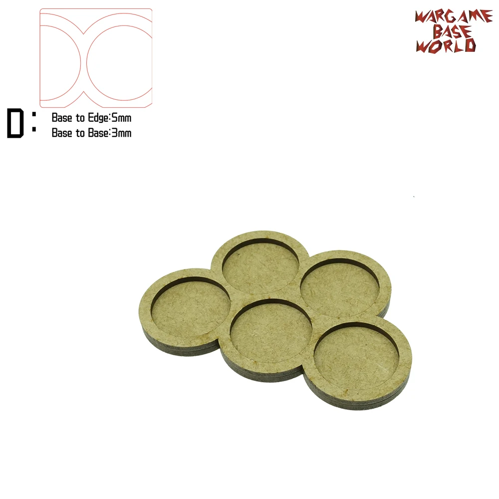 edge5basestobases3mm Wargame Base World-Movement Tray-5 круглых 32 мм-MDF в форме переключателя - Цвет: edge5basestobases3mm