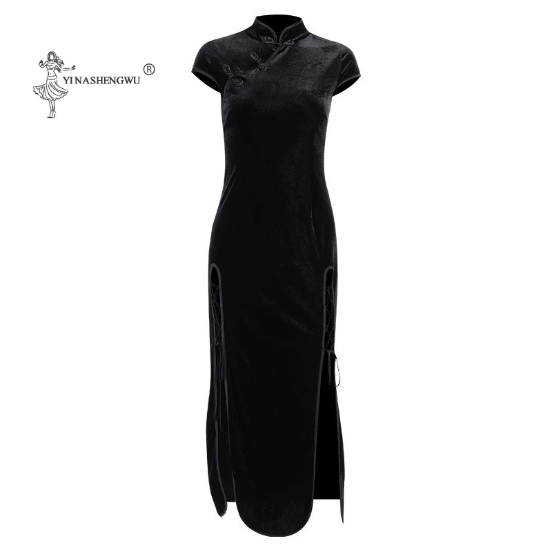 Женское платье в готическом стиле Goth Dark винтажное облегающее черного цвета