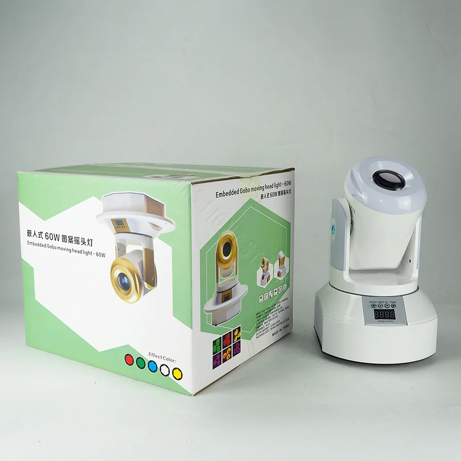 DMX Освещение 60 Вт движущийся встроенный узор движущаяся голова Тройная Призма